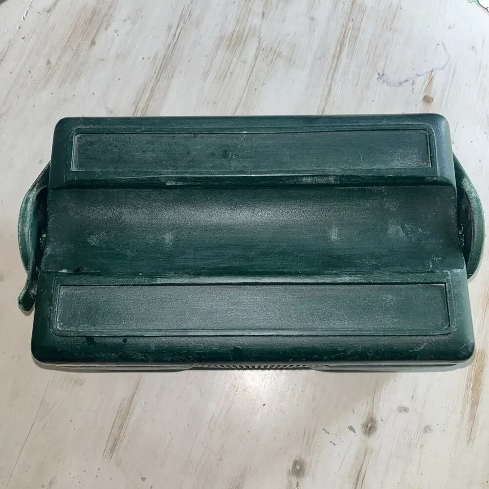 Vintage Stanley Aladdin Cooler Green Insulated Divided Lunch Box No Thermos USA - Picture 2 of 9